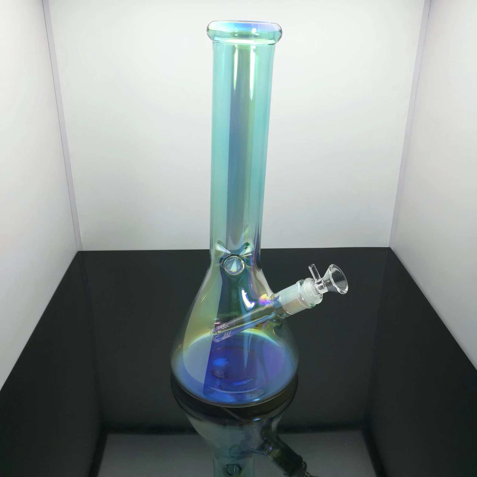 Pipe à fumer Voyage Tabac Narguilés Nouvelle impression électrolytique bangs en verre épaissi tuyau d'eau en verre