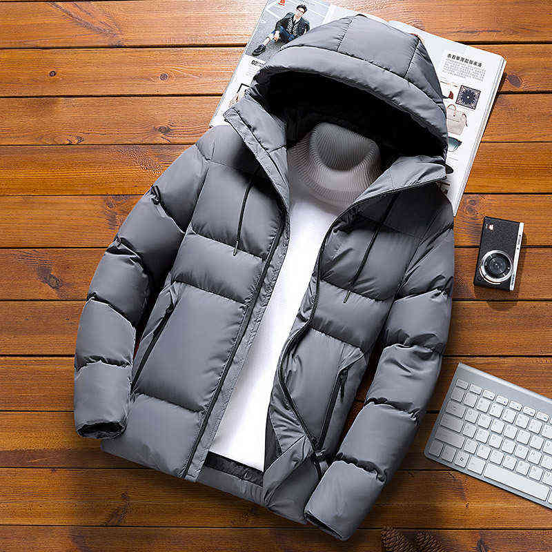 Kurtki męskie Mannen z kapturem jassen zwart zima jaquetas nieuwe tryb Man Dikkere Fit Fit Parka Slanke Winer Maat 4xl L220830