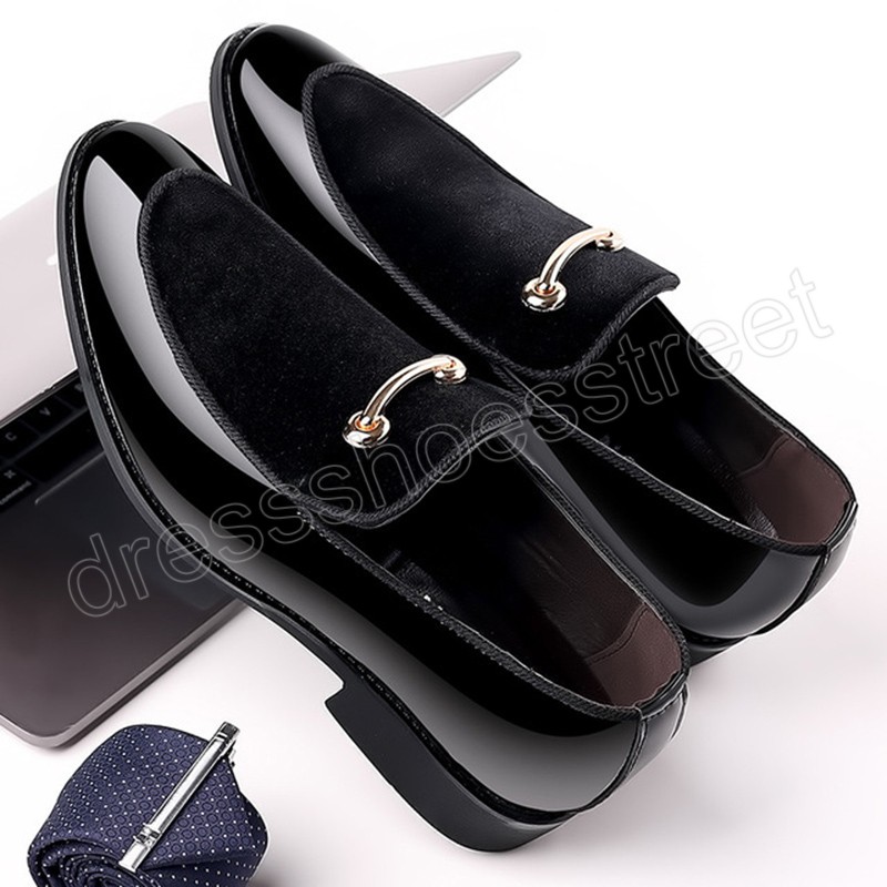 Chaussures en cuir verni mocassins chaussures habillées pour hommes bureau mode chaussures d'affaires zapatos de vestir hombre chaussure