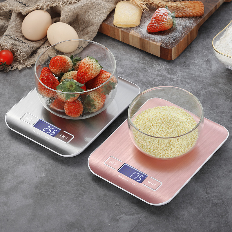 Strumenti di misurazione Bilance da cucina digitali 5kg 10kg1g Acciaio inossidabile LCD Dieta alimentare elettronica Equilibrio postale Misura peso Libra 220830