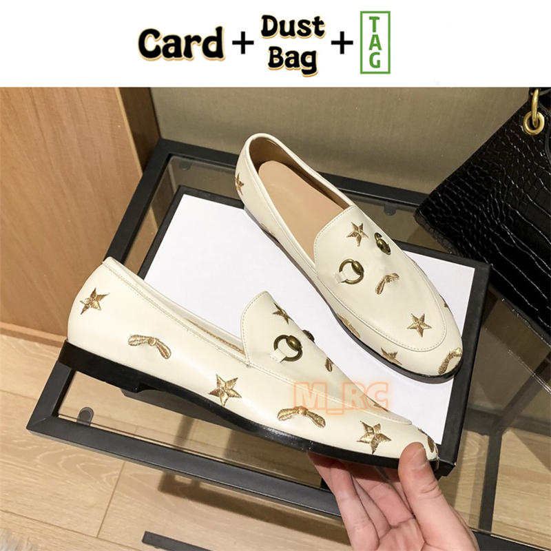 Designer Sneakers Women Dress Shoes Leather Mule Loafers Chocolate Ivory Black Lining Black Stars Bees Embroidered Comfortable Men Flat Shoe