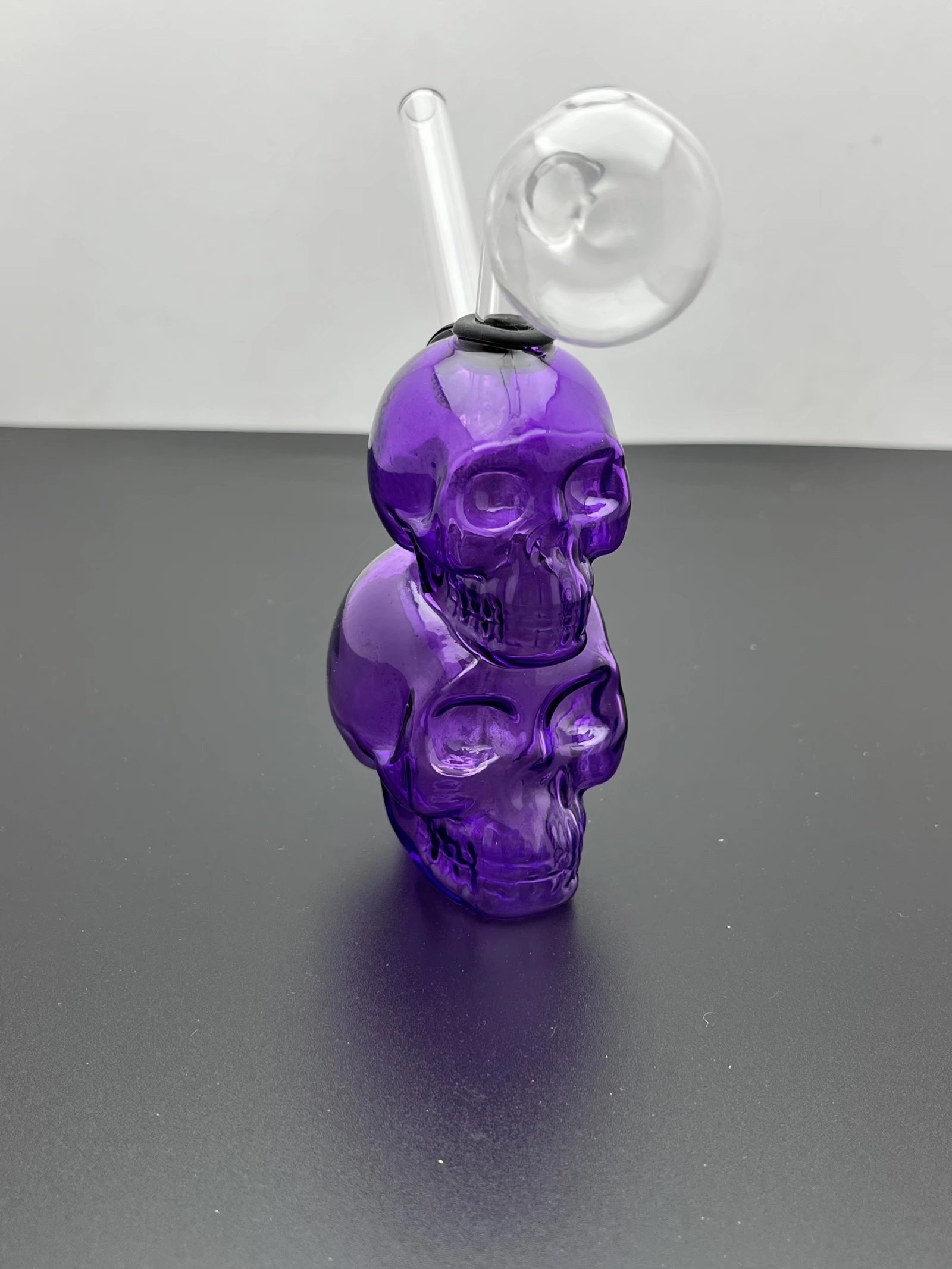 Fumar tubo viajar tabaco cachimbo de cachimbo de esqueleto roxo mini garrafa de água de vidro