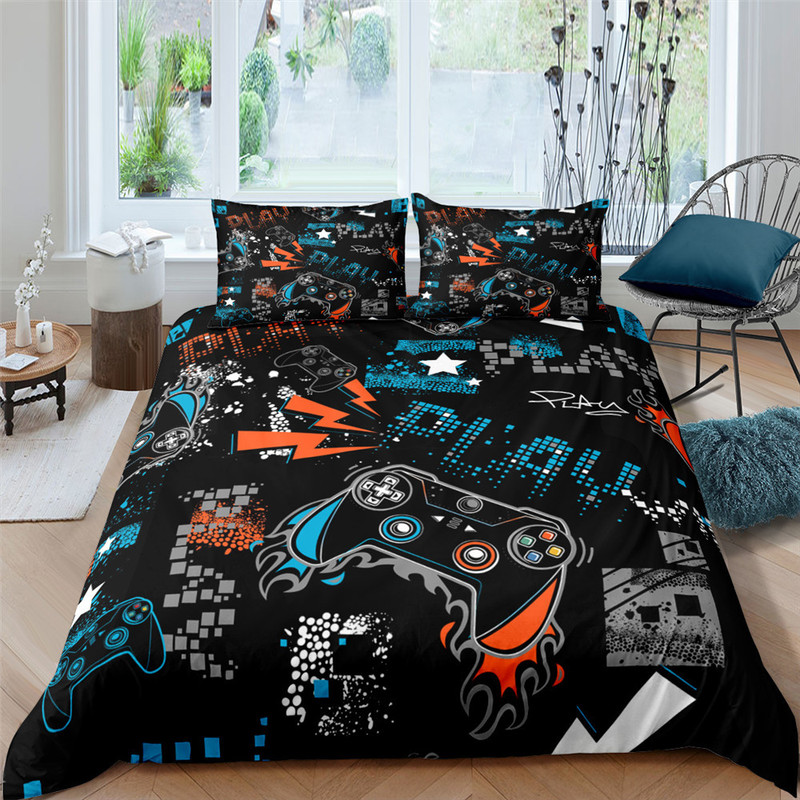 Juegos de cama 23 piezas Juego de funda nórdica Gamer Ropa de cama Queen King Niños Niños Niñas Juego de cama Juego Funda de edredón Funda de edredón de poliéster Juego de cama 220901