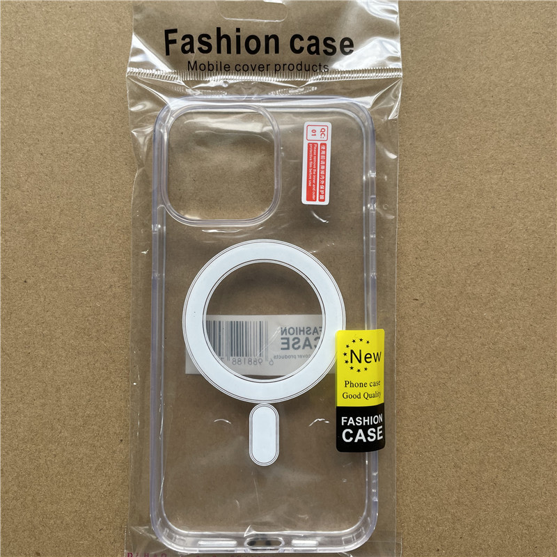 Transparent Magnetic Cases Support Magsafing Wireless Charging Cover Acrylic Shockproof For iPhone 14 13 12 11 Pro Max XR XS X 8 7 Plus Samsung S22 Ultra With OPP Bag
