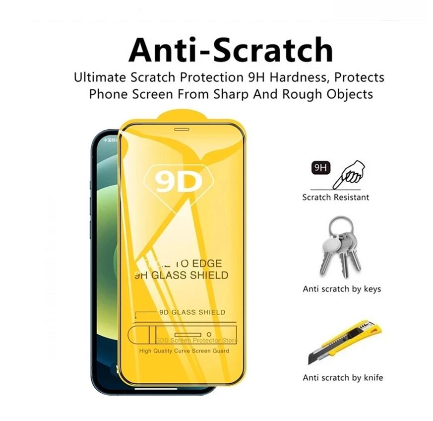 Protecteur d'écran pour iPhone, couverture complète 9D, en verre trempé, pour modèles 14, 13, 12, MINI PRO, 11, XR, XS MAX, 3 pièces/ensemble