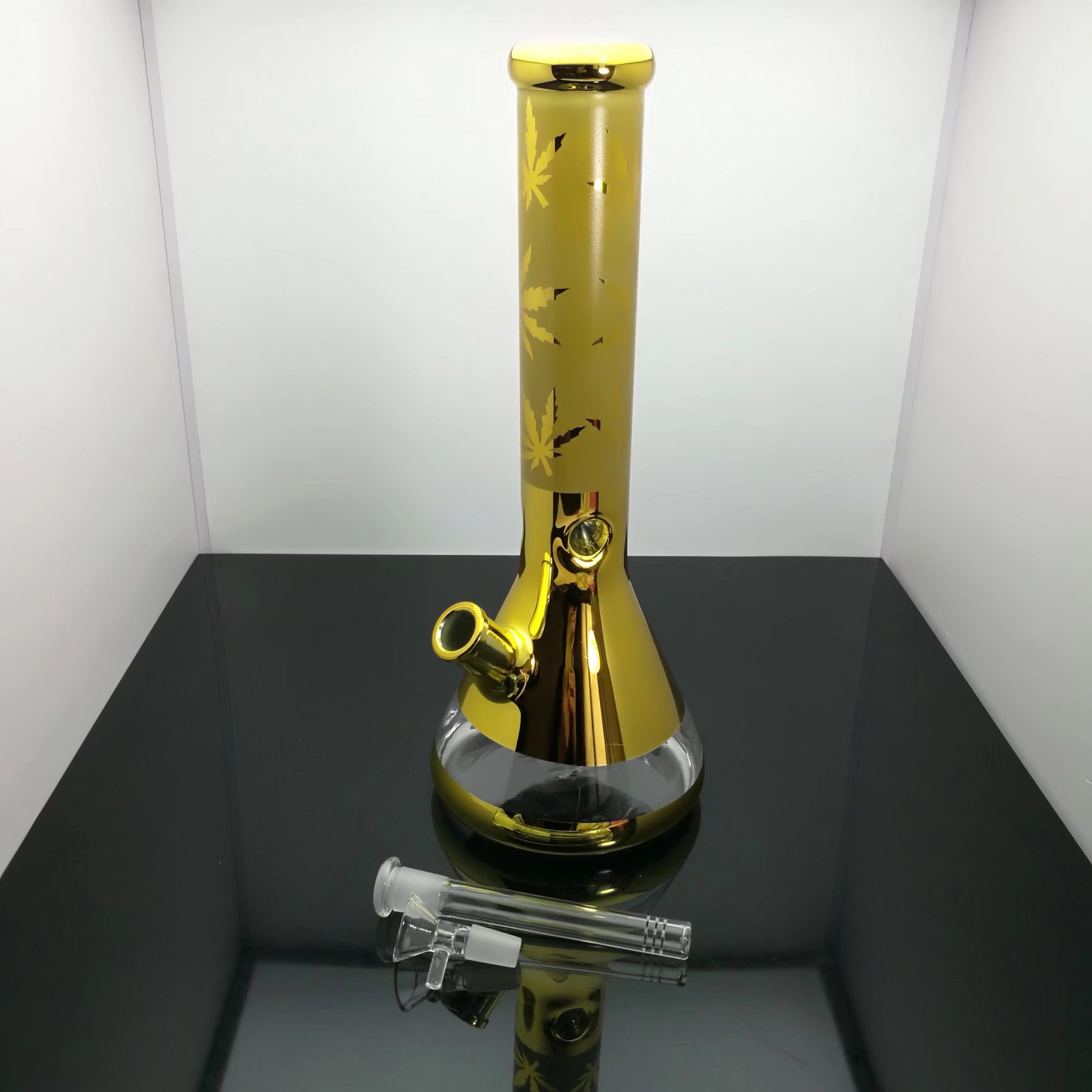 Cachimbos de fumaça Narguilé Bong Glass Rig Oil Water Bongs Clássico conjunto de cigarros de vidro galvanizado bongos com uma altura de 35 cm