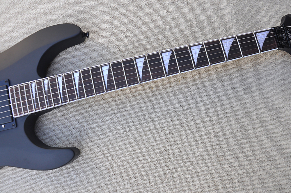 Matte Black Unusal Electric Guitar with 24 Frets Rosewood Fretboard Floyd Rose