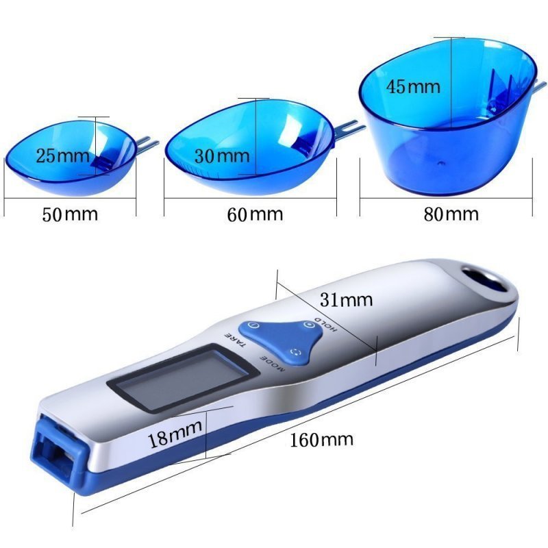 Measuring Tools Digital Scale Spoon LCD Display Kitchen Spoon Scale 300500g01g Electronic Measuring Spoon Scales with 3 Detachable Weighing 220830