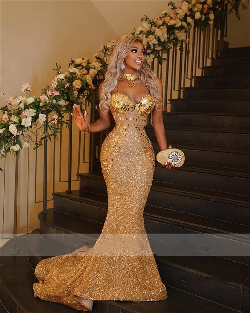 Blowly Sexy Mermaid African Prom Dress 2023 For Black Girl