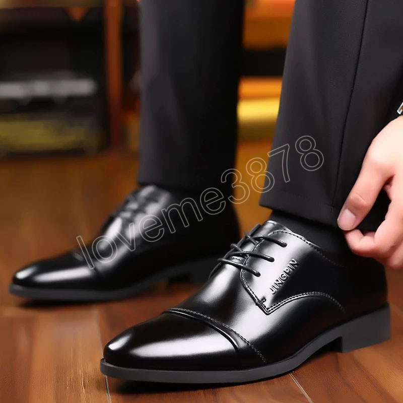 Формальная обувь мужская кожаная обувь оксфордские туфли для мужчин офис коричневая классическая обувь Zapatos de Fiesta