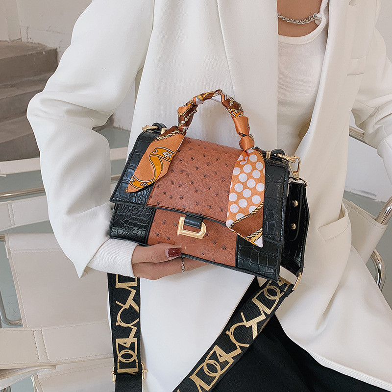 Новый простой контрастный цвет маленькая квадратная сумка повседневная тенденция модная корейская сумочка в западном стиле текстурированные женские сумки