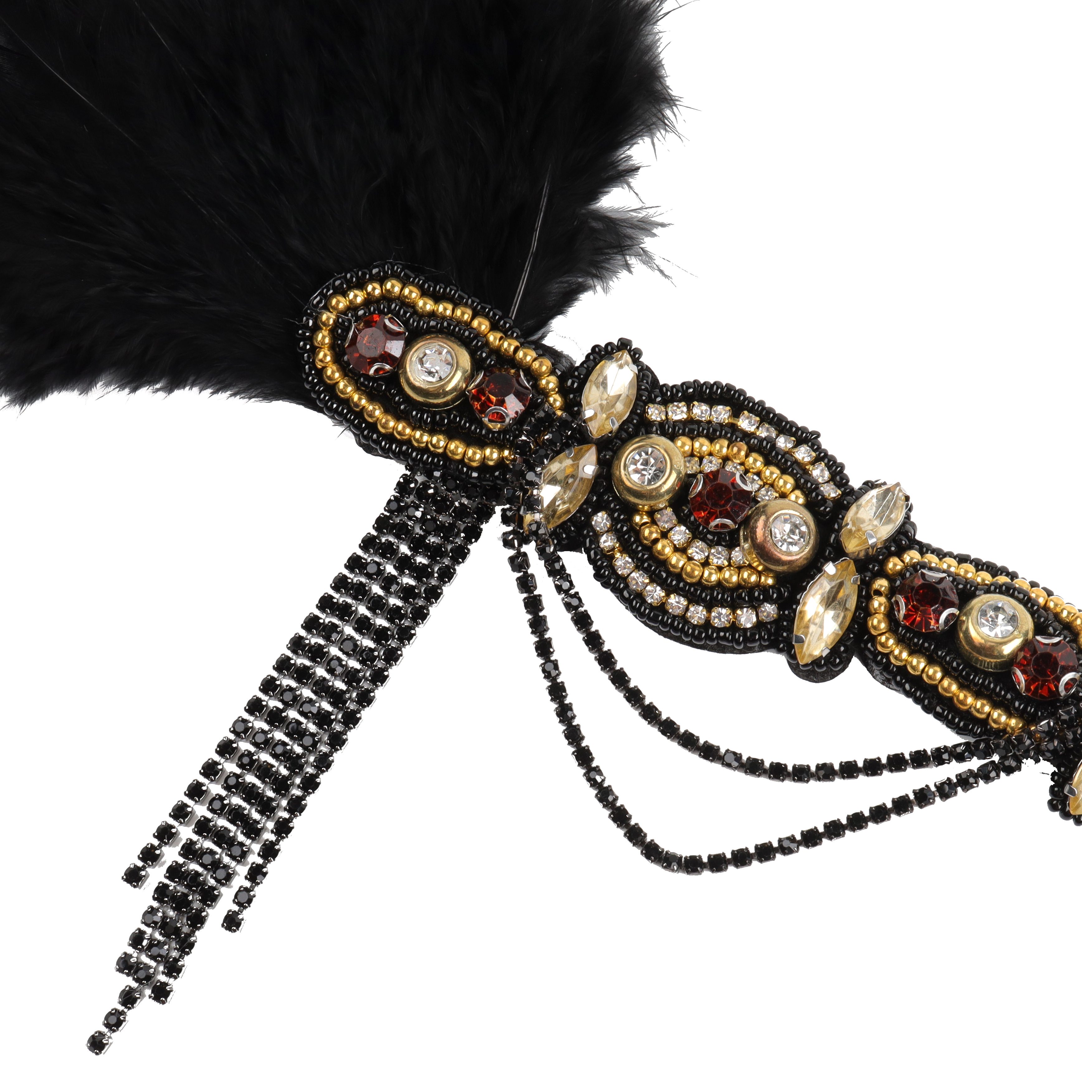 Accesorios de moda de los años 20 Gatsby's Roaring Headband Feather Feather Bodbuffy Fluffy