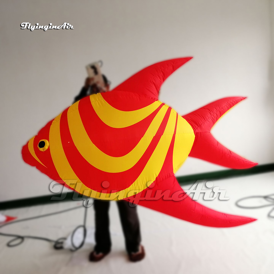 거대한 교수형 LED 팽창 식 생선 풍선 다중 스타일 공기 폭발 열대 생선 복제품 수족관 천장 장식