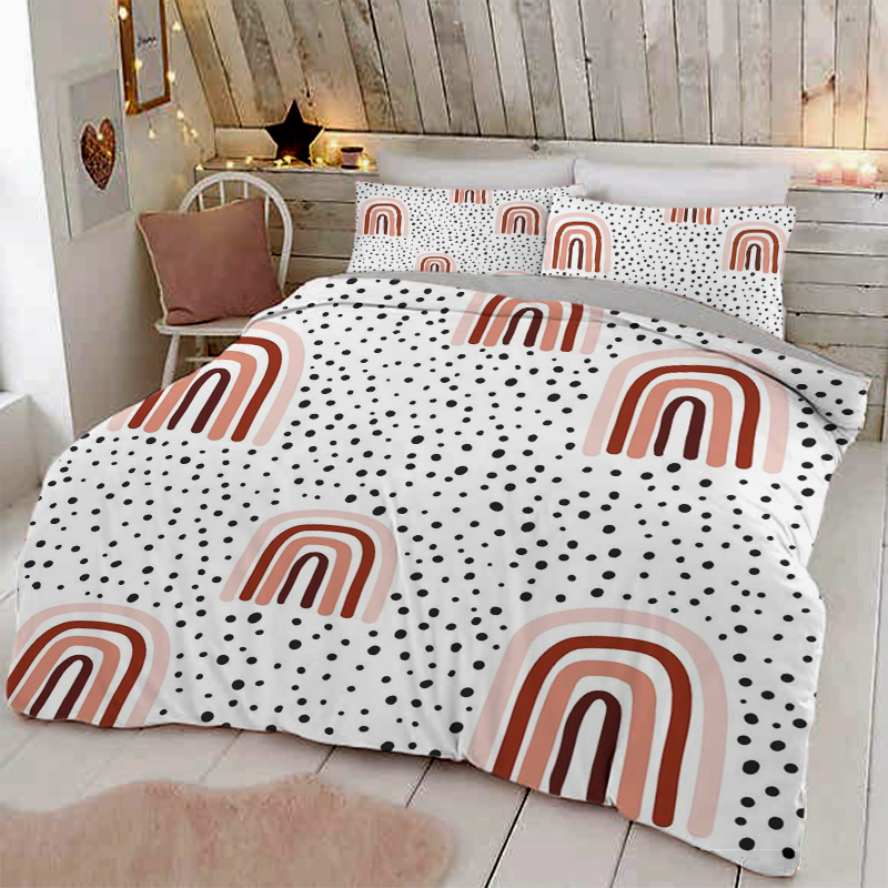 Set di biancheria da letto Colori pastello alla moda Set di biancheria da letto arcobaleno Copripiumino bambini 150x210 135x200 con federe e cerniera 220901