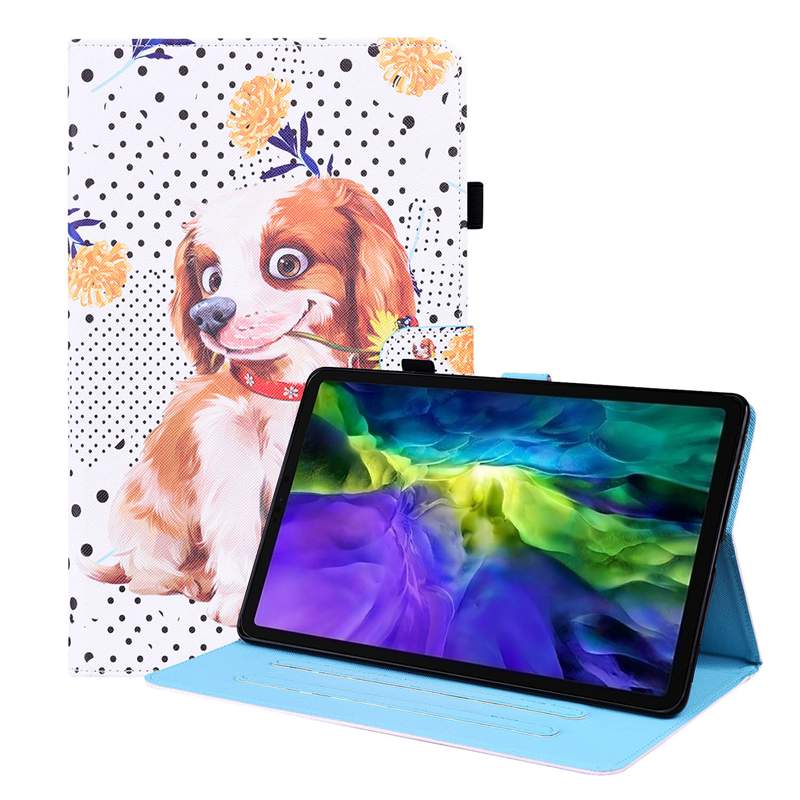 Söt djurläderfodral för iPad 11 Air4 10.9 5 6 7 8 9 9.7 10.2 10.5 Fashion Print Dog Cat Wallet Flip Fashion Cover ID Card Slot Sock Suchproof Holer Tablet Pu Bag Book Pouch