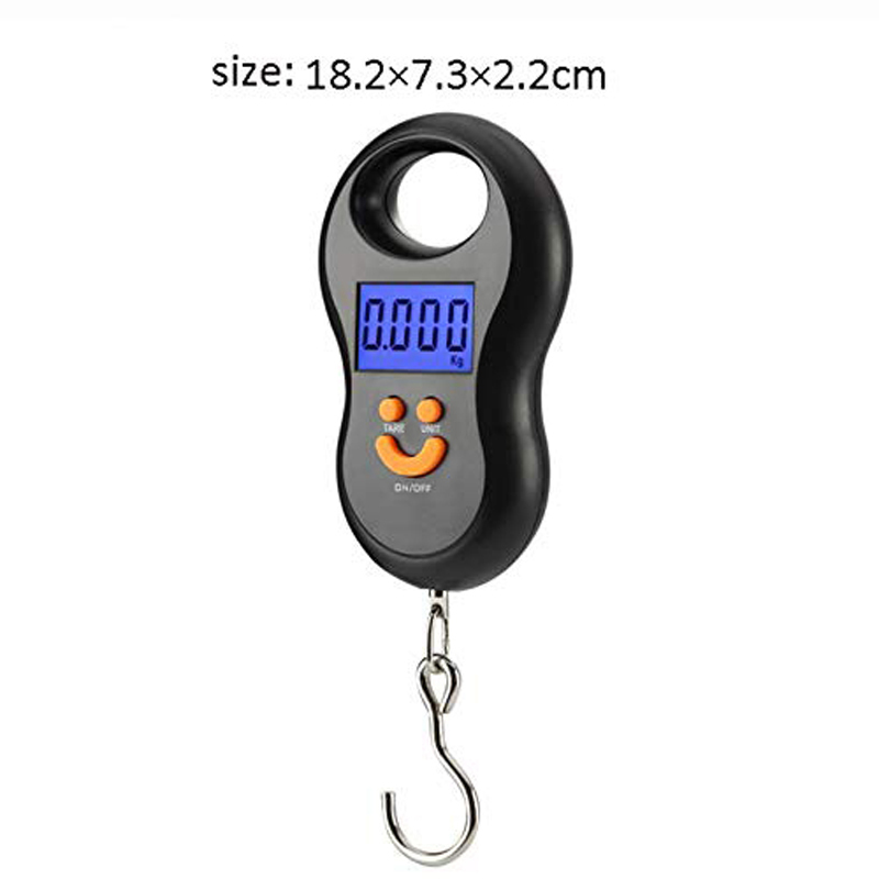 Measuring Tools Black Electronic 50Kg 10g Hanging Scale LCD Digital Scale BackLight Fishing Weights Pocket Scale Luggage Scales 220830