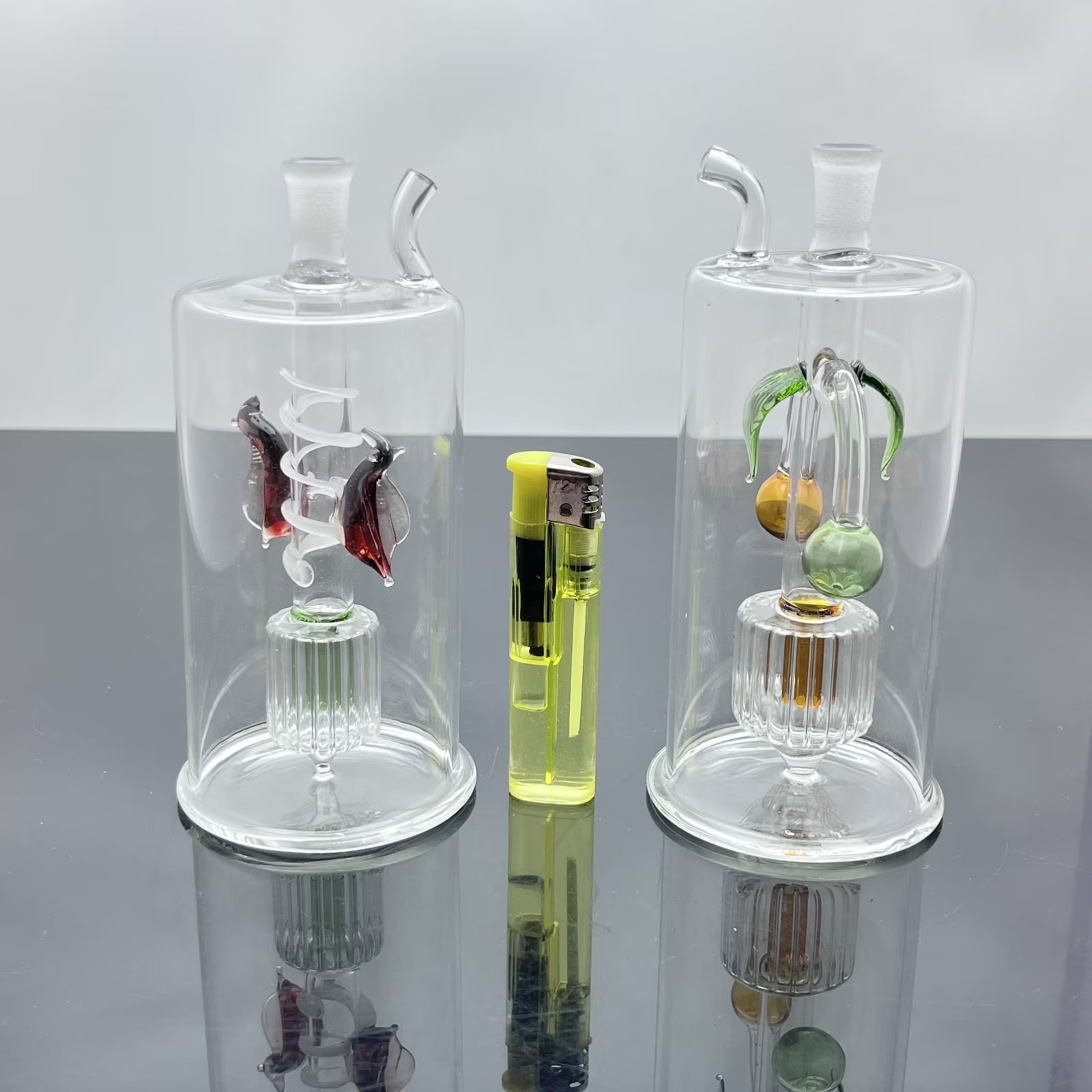 Pfeife Mini-Shisha-Glasbongs Bunte Metallform Klassisches Multi-Style-Glas-Shisha-Flaschenzubehör