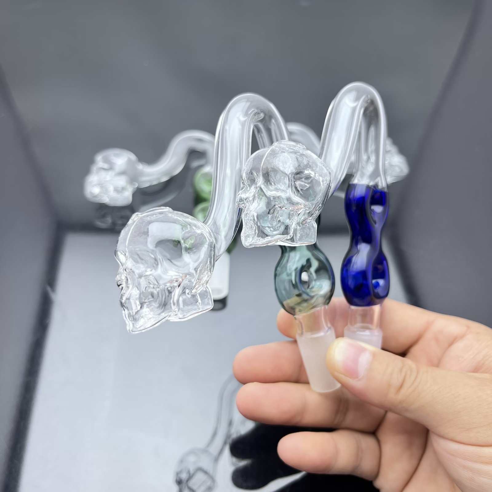 Smoking Pipe Travel Tobacco Hookahs New 8-shaped skeleton cigarette set cooker accessories 14mm