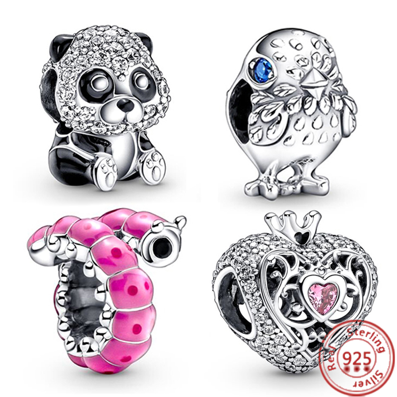 925 charme de prata FIT Pandora Charmos Bracelete azul Butterfly rosa Sakura Camellia charmes Ciondoli Diy FELE JOENS