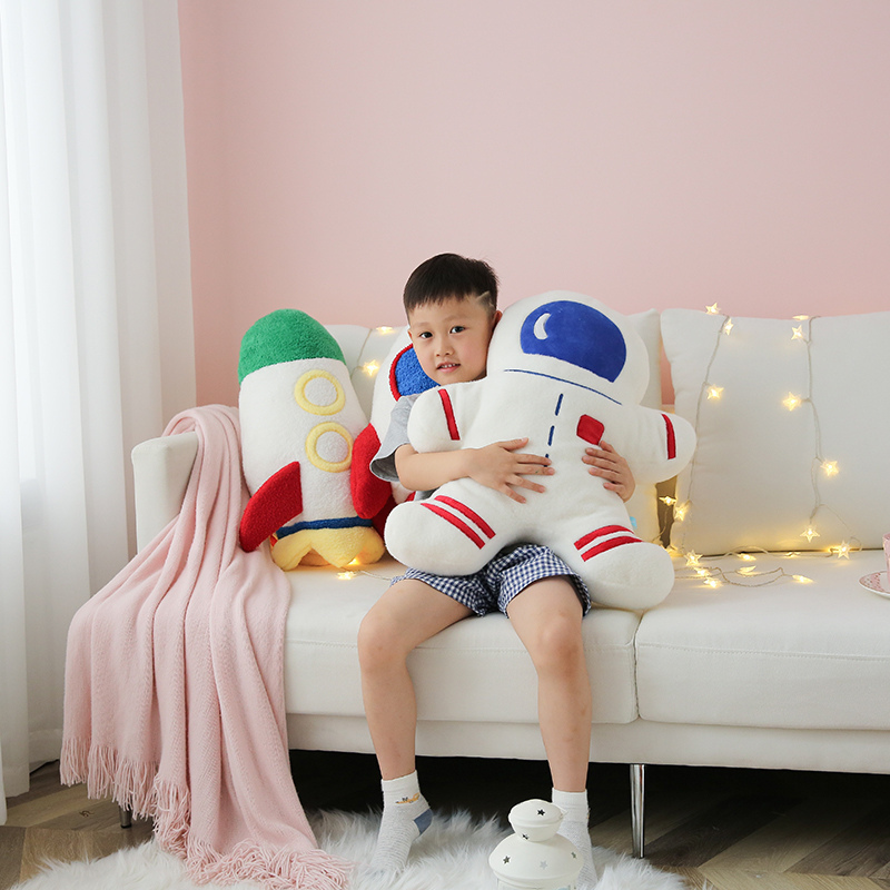 Pillow Creative Style Rocket Aircraft Astronaut Plush Toy Pillow Full Filling Space Series Doll Stuffed Cushion for Birthday Gifts 220901