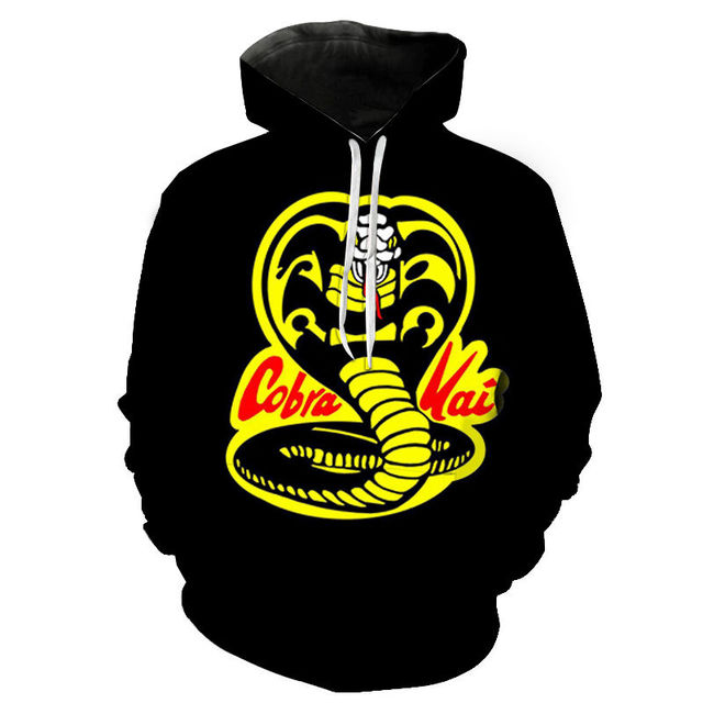 Karate Mens Cobra Print Sweatshirt Outdoor Leisure Fiery hoodie XS-5XL