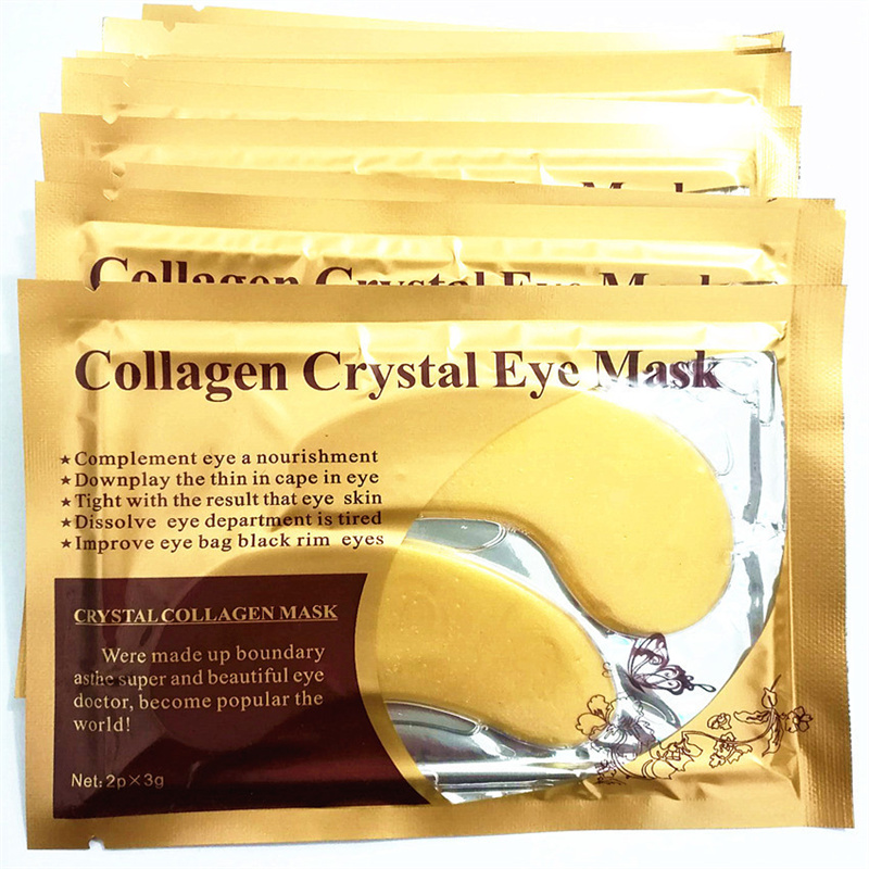 Kristallkollagen guldpulver ögonvårdsmask Anti-aging mörka ringar Akne Skönhetsplåster för ögonen Hudvårdsmasker
