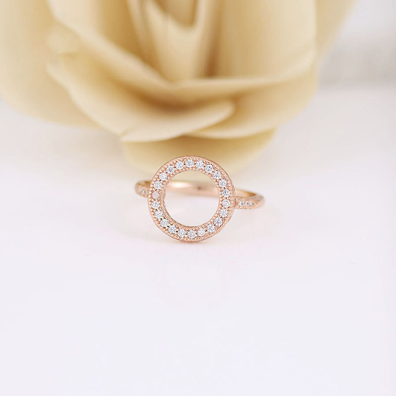 Kobiety dziewczęta musujące halo ślubne srebro srebrna różowa designerska biżuteria do Pandora cz diamentowe pierścionki zaręczynowe z oryginalnym pudełkiem