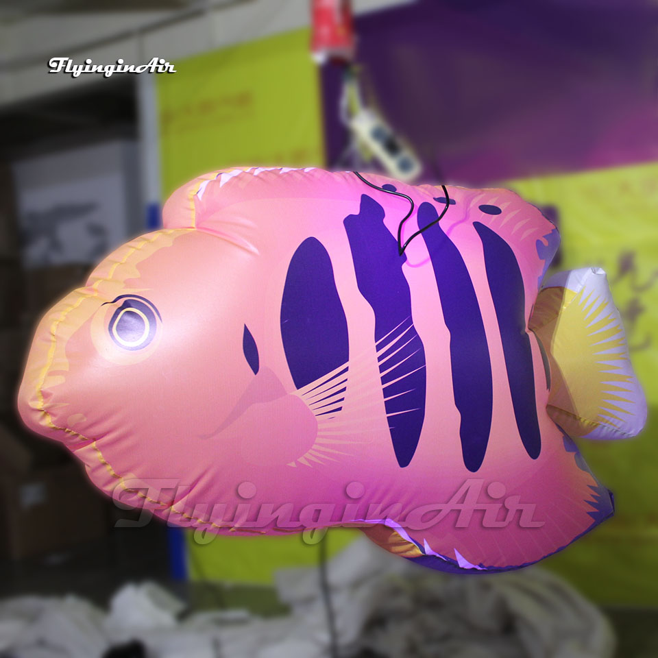 Hanging Luminous Inflatable Clownfish Tropical Marine Fish Balloon For Theme Party Decoration
