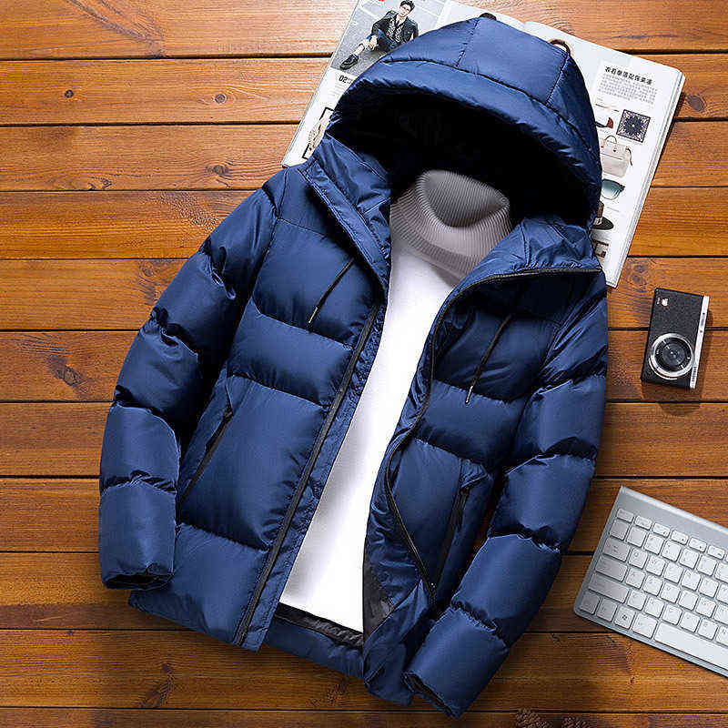 Kurtki męskie Mannen z kapturem jassen zwart zima jaquetas nieuwe tryb Man Dikkere Fit Fit Parka Slanke Winer Maat 4xl L220830