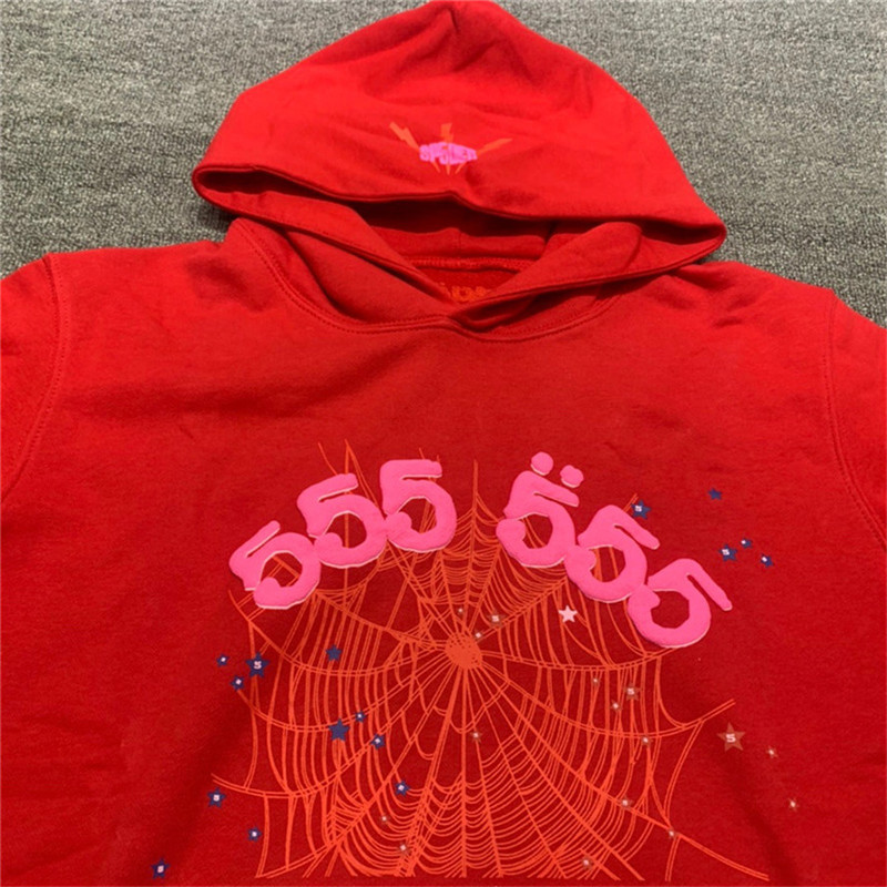 Hoodies للرجال Sweatshirts Red Sp5der 55555555 Hoodie Men Women 1 1 جودة عالية ملاك رقم Puff Printing Spider Web Sweatshirts Pullovers 220901