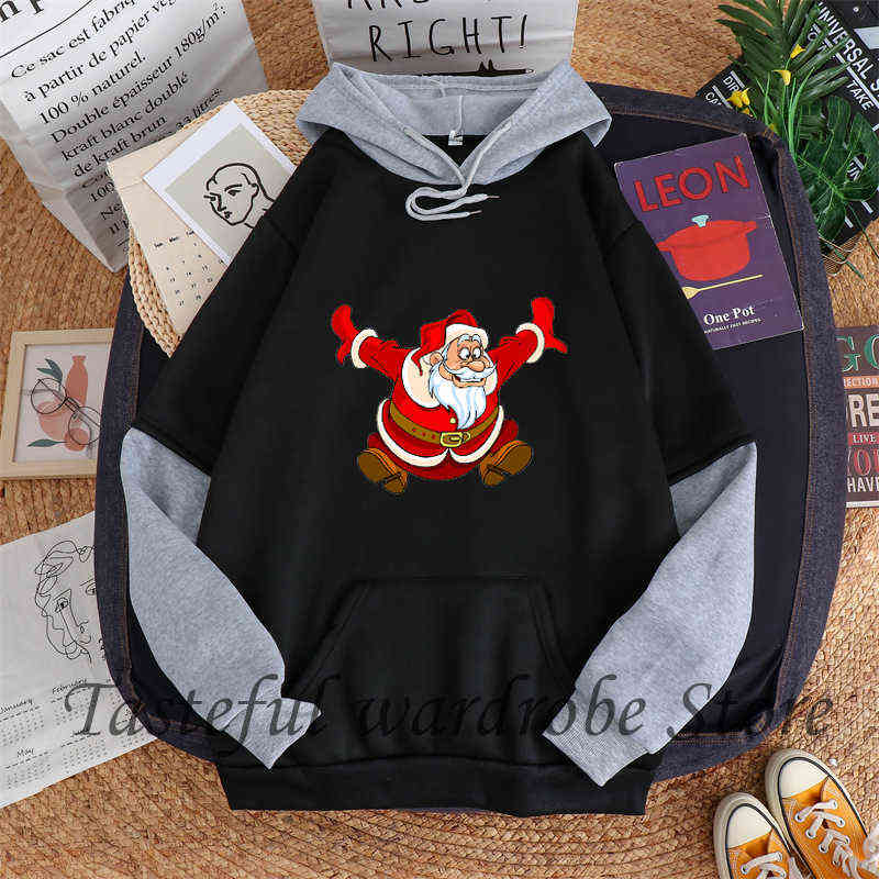 Hoodies للرجال Sweatshirts Kawaii Sweatshirt Women 2021 عيد الميلاد الكارتون إسكات طباعة قمم سترة فضفاضة فضفاضة بلوزات لطيفة هوديي الضخم للجنسين L220901