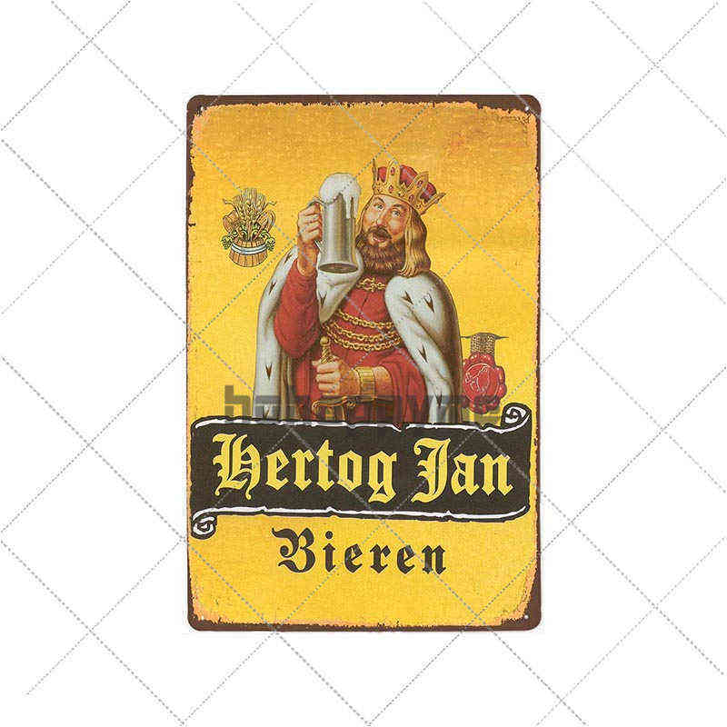 Pittura su metallo NUOVO Hertog Jan Birra Targa in metallo in metallo Manifesti d'epoca Pub Bar Pittura murale Placca Decorazione Home Decor 20x30 cm T220829