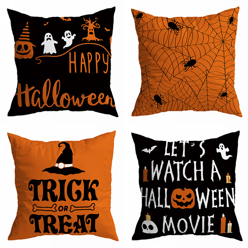 Anderes Event Partyzubehör Halloween-Dekoration Wurfkissenbezug 45 x 45 cm Halloween-Dekor Trick or Treat Kürbis-Fledermaus-Kissenbezug für Sofa Wohnzimmer 220901