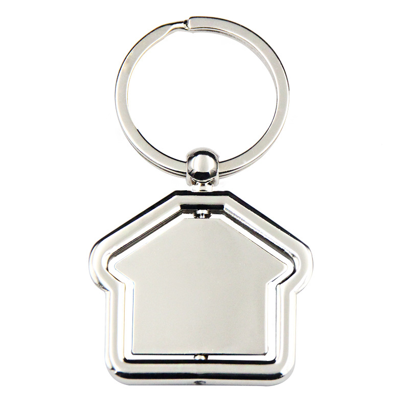 DIY Blank House Keychains Real Estate Metal Keychain Pendentif Accessoires de mode Porte-clés