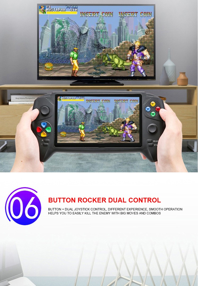 وحدة التحكم في اللعبة 16G 7 بوصة HD شاشة كبيرة Retro PSP 3000mAh بطارية للأطفال