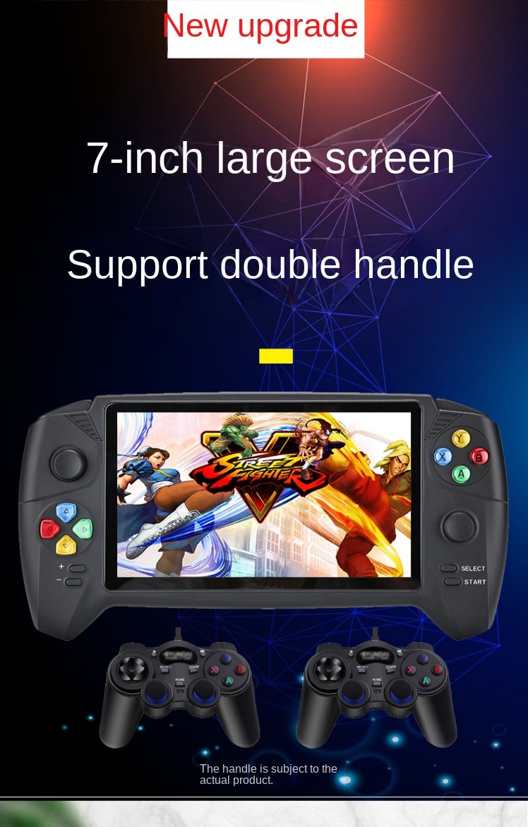 16G Spielekonsole 7 Zoll HD Großbildschirm Retro PSP 3000mAh Akku für Kinder