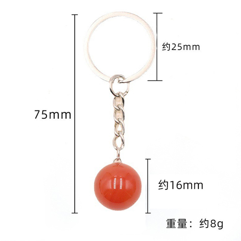 자연 스톤 16mm 라운드 볼 키 반지 Tiger 's Eye Rose Quartz Agate Keychains 자동차 장식 키 체인 키 홀더