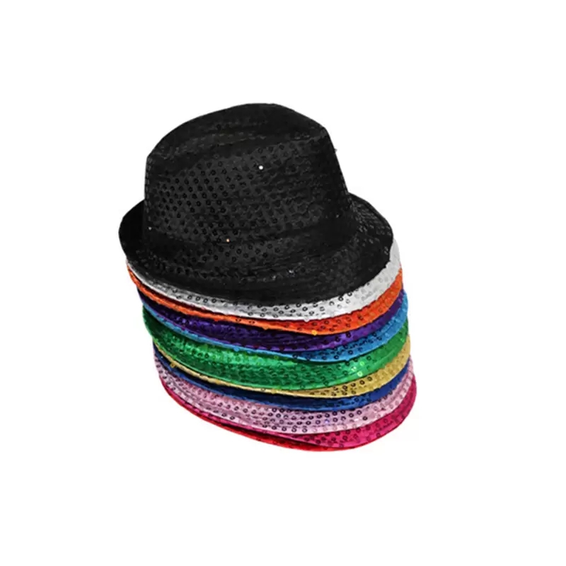 2022 LED Jazz Hats Flighting Up equins Caps Fant Dress Dance Party Hats Usisex Luminous Hip Hop Hat