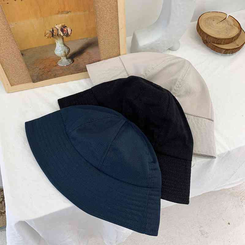 Ball Caps Summer Female Bucket Hat Solid Color Cotton Folding Panama Cap Casual Outdoor Lady Girl Sun Visor