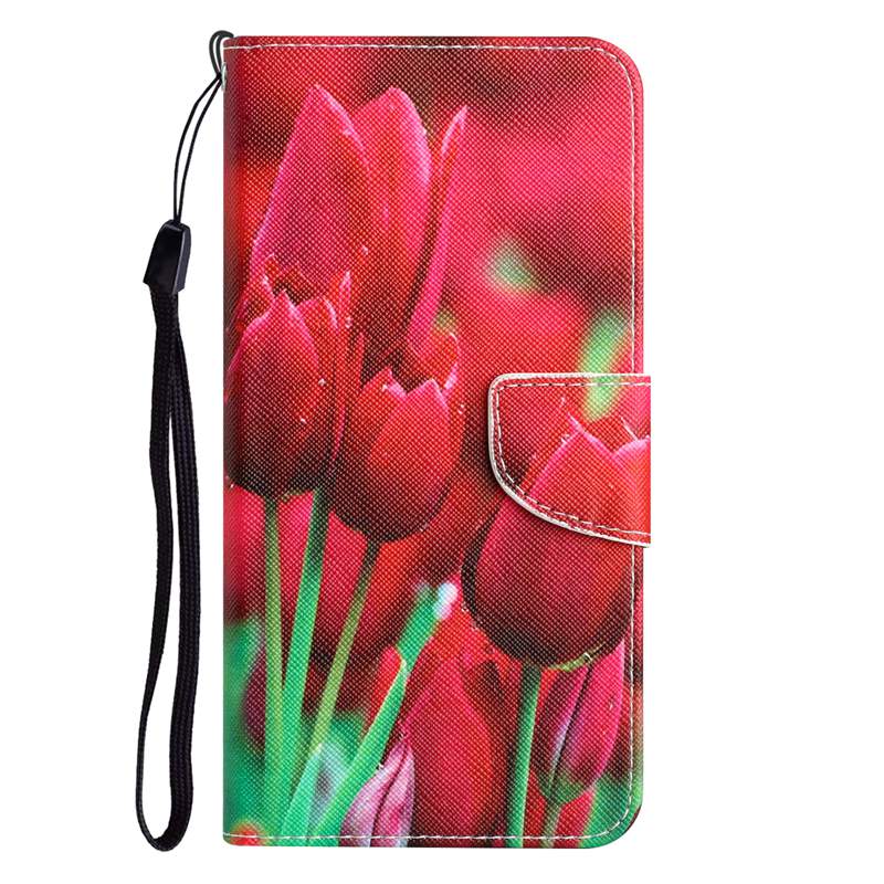 Lederen portemonnee hoesjes voor iPhone 15 14 Pro MAX 13 12 11 XS XR X 8 7 Mode Bloem Vlinderprint Kat Tijgerboog Cartoon Kaartsleufhouder Flip Cover Slimme telefoonzakjes