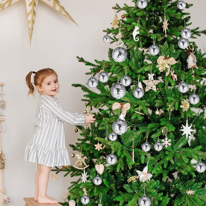 Autres fournitures de fête d'événement Boule à facettes disco argentée de Noël pour la décoration de fête Arbre de Noël Mariage Fête d'anniversaire Ornements suspendus 220908