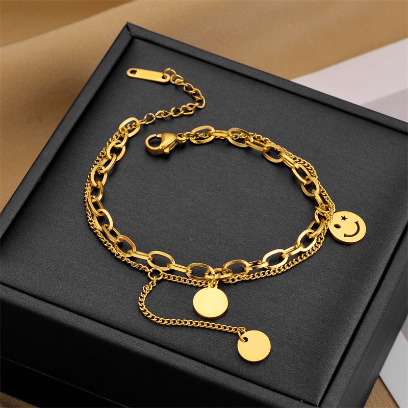 Titanium Steel chain Heart Love Charm Bracelet Fashion Trendy Bracelets Women Fashion Party Jewelry gift