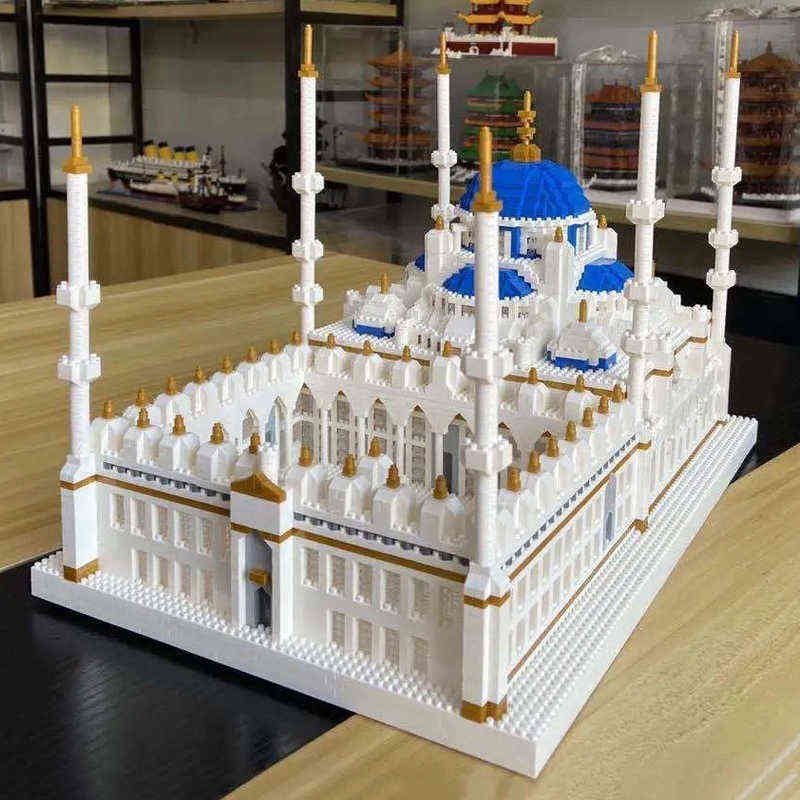 Bloki bloki YZ 077 World Architecture Turkey Temple Temple Castle Palace Model Mini Diamond Blocks Building Building Toy dla dzieci No Box T220901