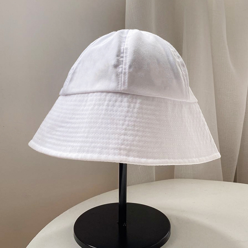 Ball Caps Summer Female Bucket Hat Solid Color Cotton Folding Panama Cap Casual Outdoor Lady Girl Sun Visor