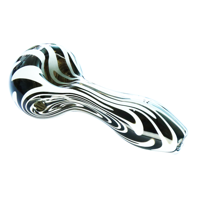 Tubo de cano de vidro de 100 mm de 100 mm de vidro preto e branco para fumar