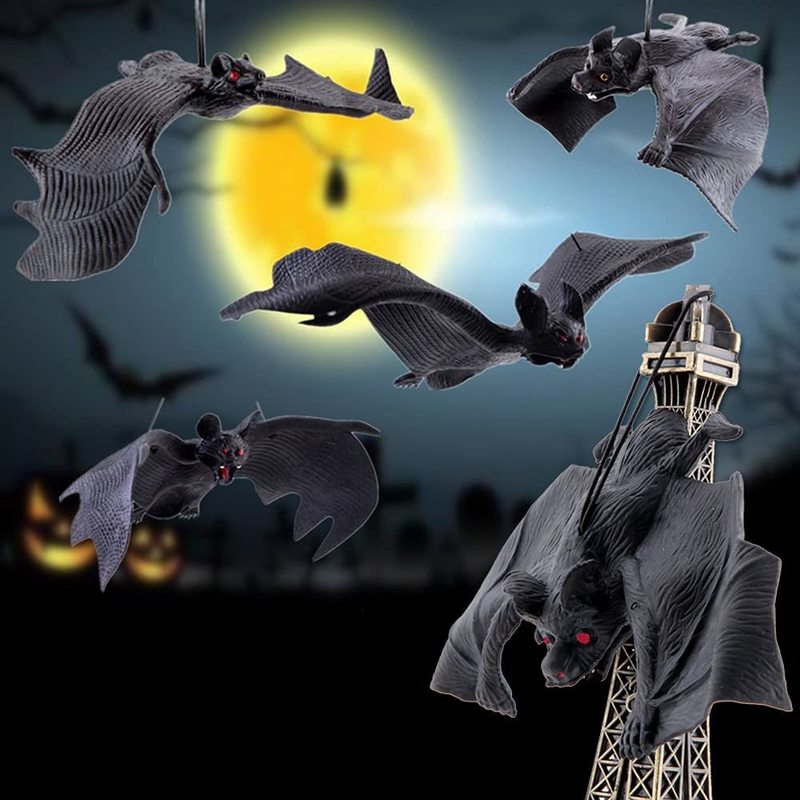 Autres fournitures de fête d'événement Halloween chauves-souris suspendues réalistes fausses souris en caoutchouc pour décoration de maison hantée 220901