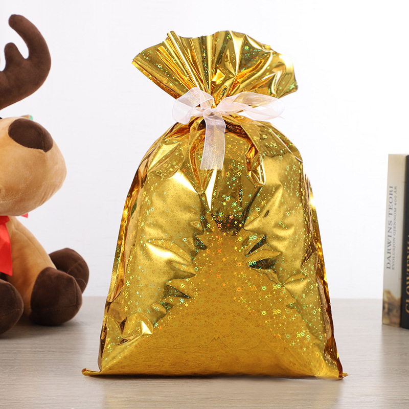 Merry Christmas Candy Bag Santa Gift Bags Snowflake Drawstring Bag Xmas Decorations For Home New Year Noel Presents