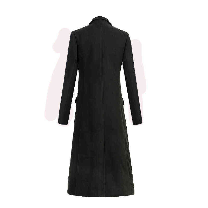 Herenpakken Blazers 2019 Nieuwe Men Fashion Boutique Wol Black Slim Business Casual Jackets Male Solid Color High-End Brand Long Coat L220902