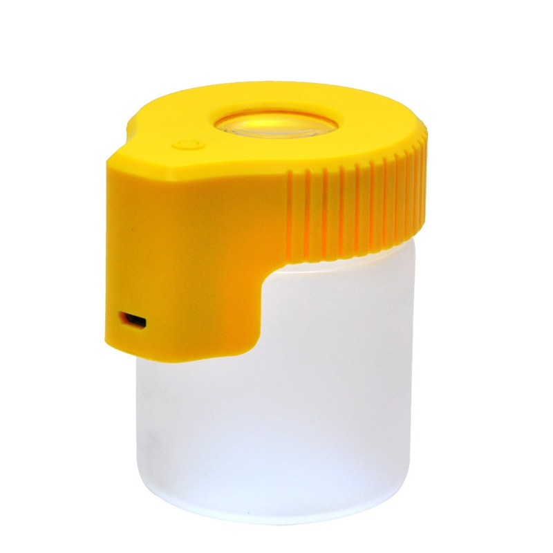 Roken kleurrijke draagbare USB LED-verlichting vergrootglas multifunctioneel droge kruiden Kruid tabak Spice Miller afdichting opslagpottencontainer glazen fles voorraad dhl gratis