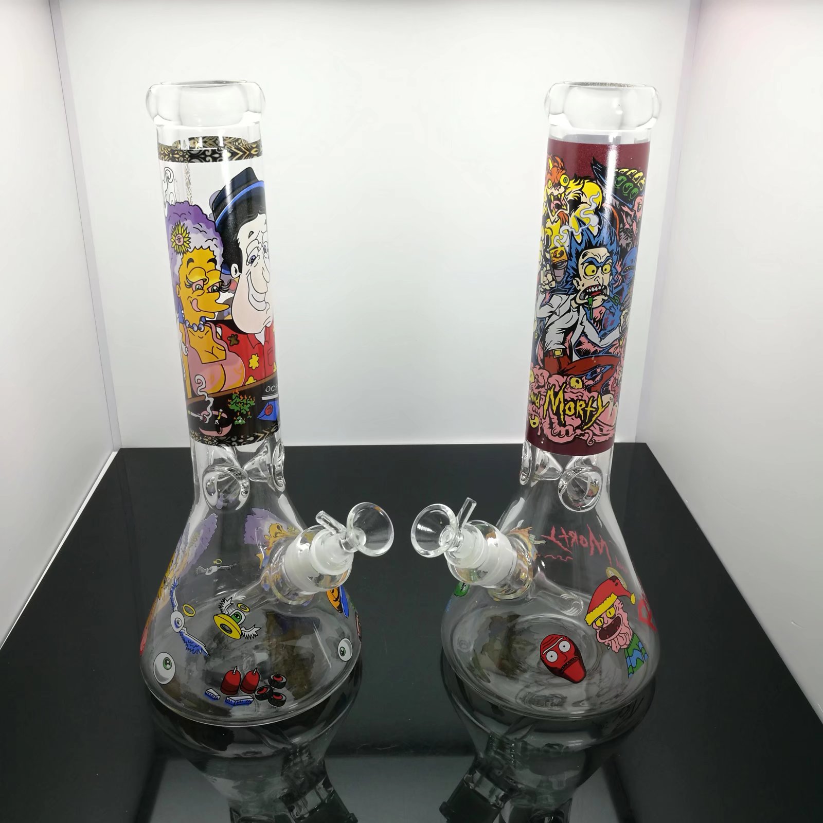 Ny dubbelkristallglaspanna grossistglasbongs tillbehör, glasvattenrör rökning, gratis frakt
